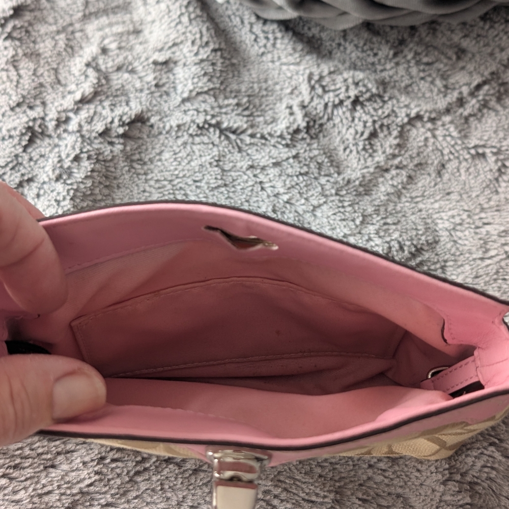 Coach Pink and Beige Wristlet